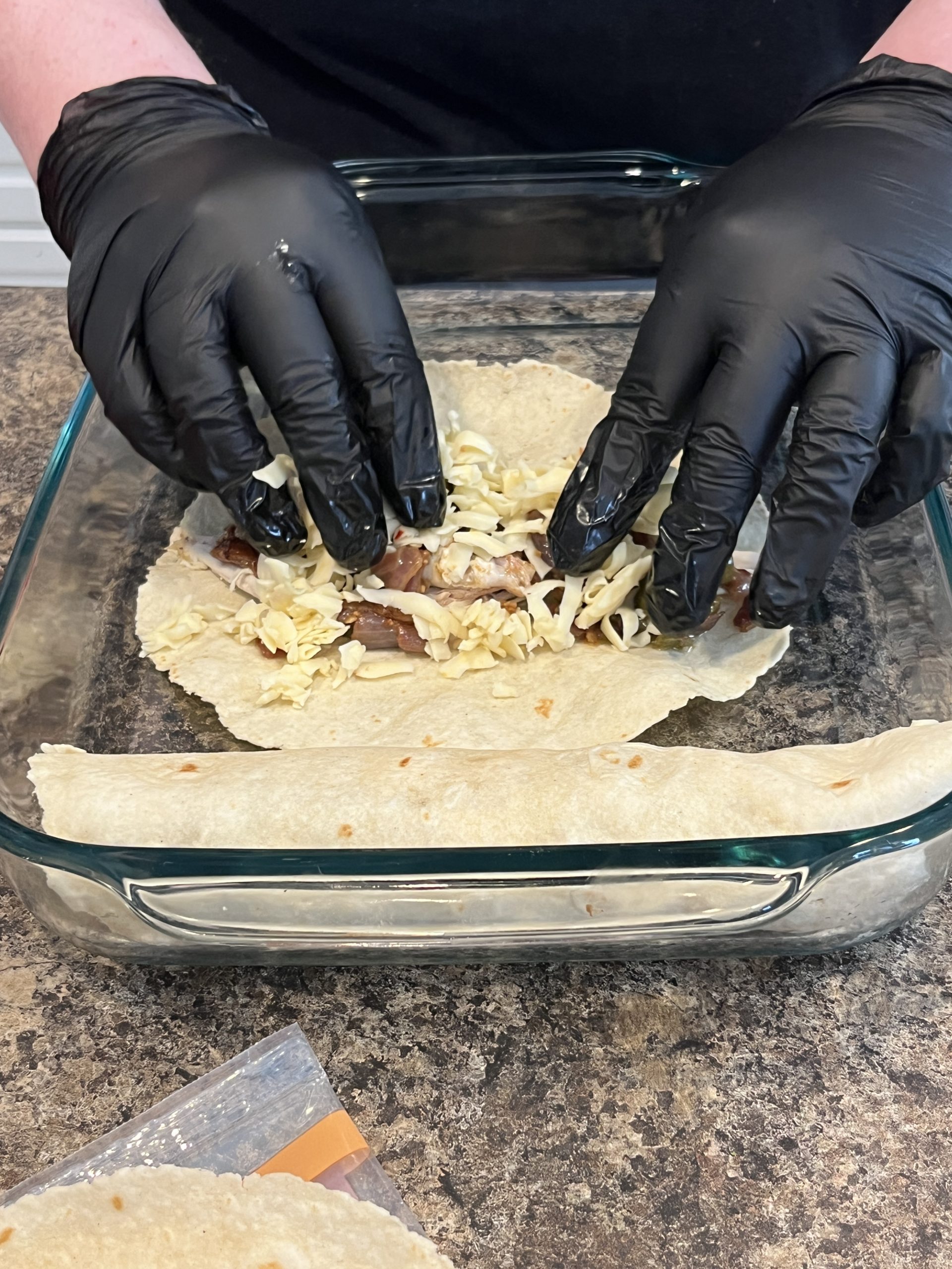 Rolling up those enchiladas
